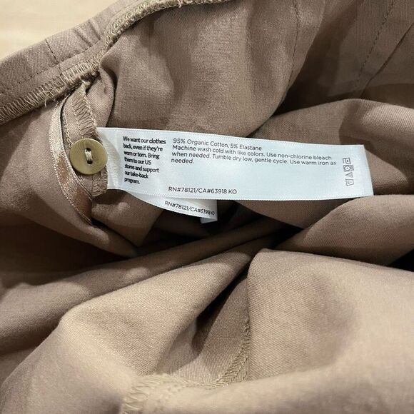 Eileen Fisher Ankle Chino Pants Women XL Tan Brown Elastic Waist Regular Fit Str - Picture 7 of 7